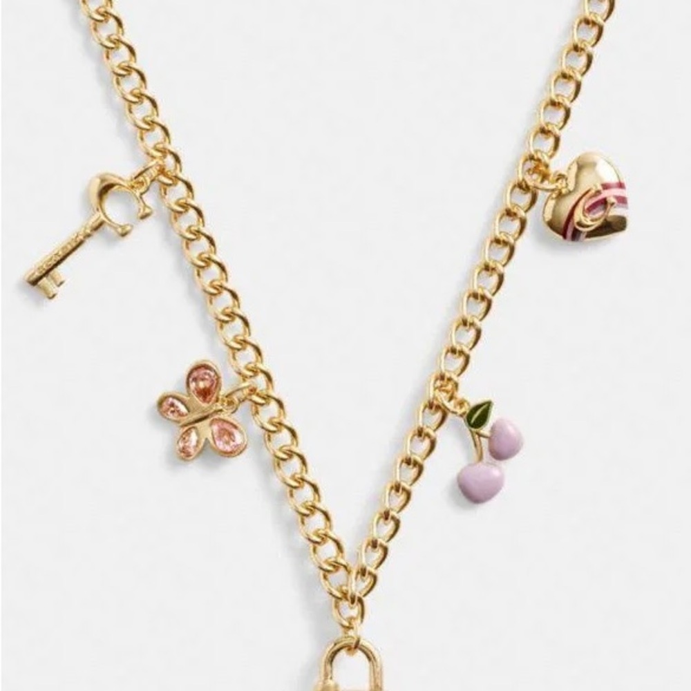 Coach Resin Padlock Charm Necklace